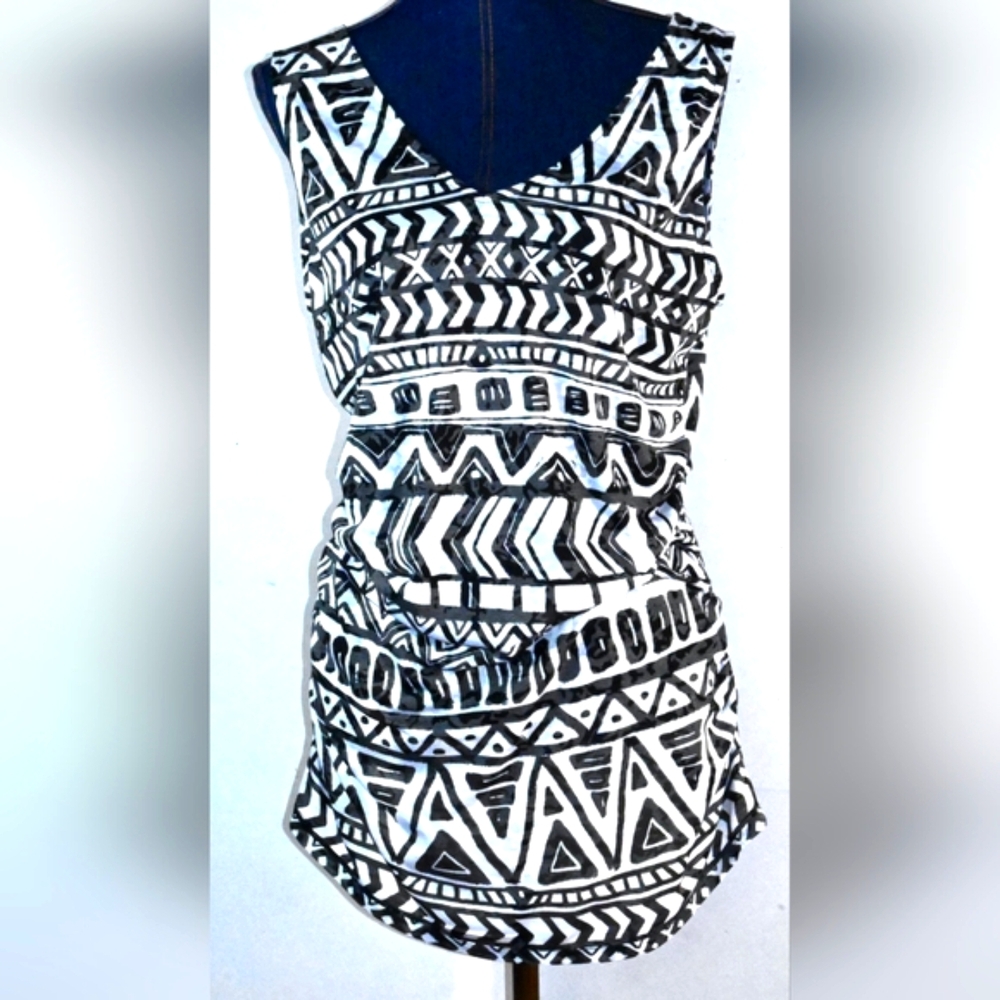 INC International Concepts XL women's Tunic Top WPL-8046  gathered front keyhole